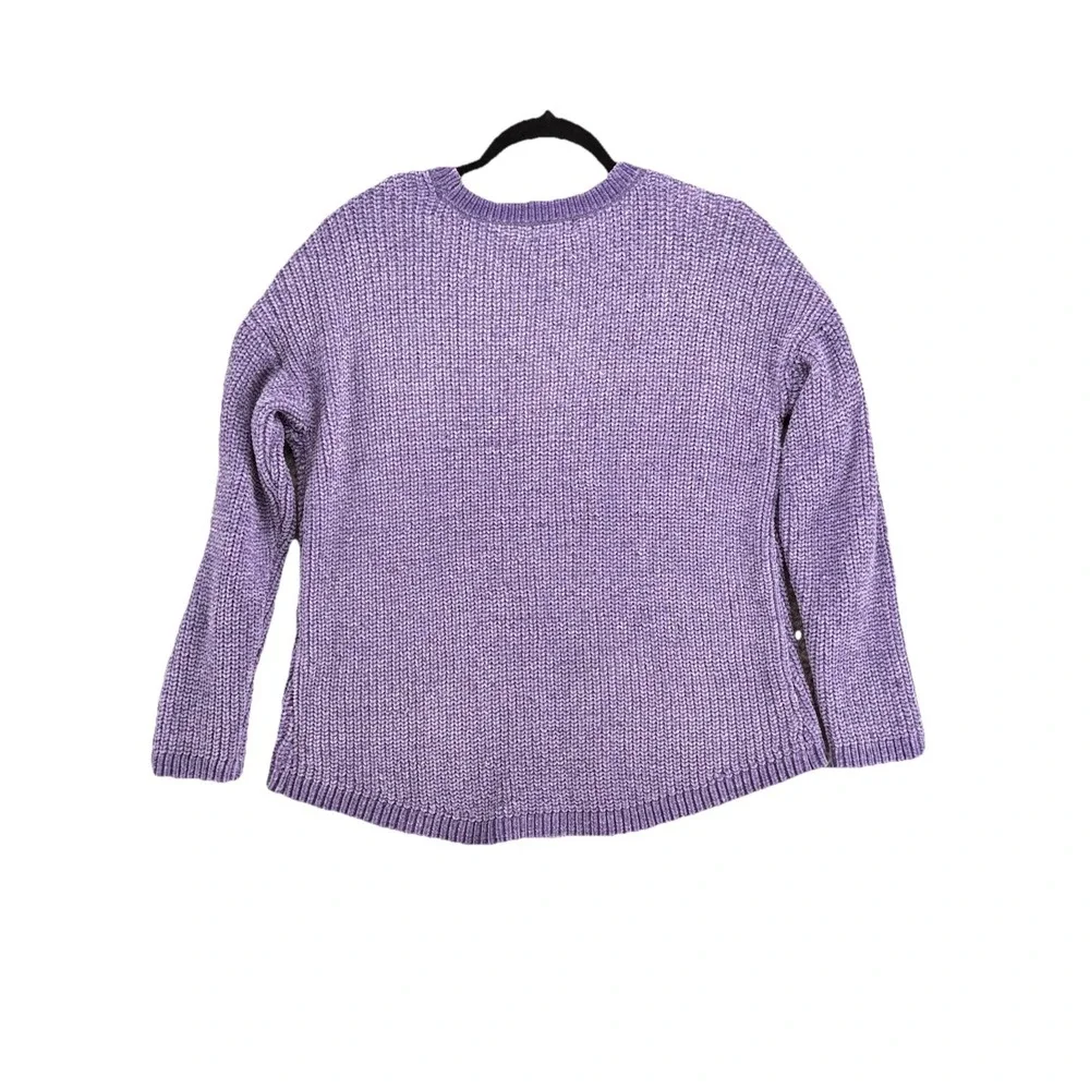 Palette Chenille Cable Knit Sweater Women's M Purple Cozy Soft Textured Pullover
